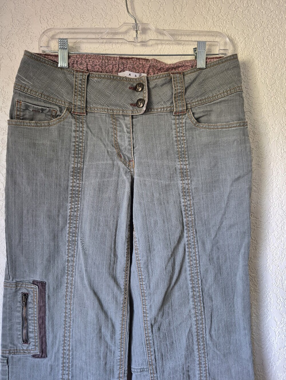 CAbi Y2k Vintage Wide Leg Cargo Pants Womens Size 8 - Picture 6 of 9